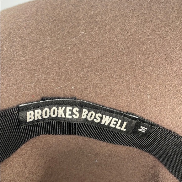 Brookes Boswell Brown Wool Felt Wide Brim Sun Hat  Leather Cord Detail Size M main image 5